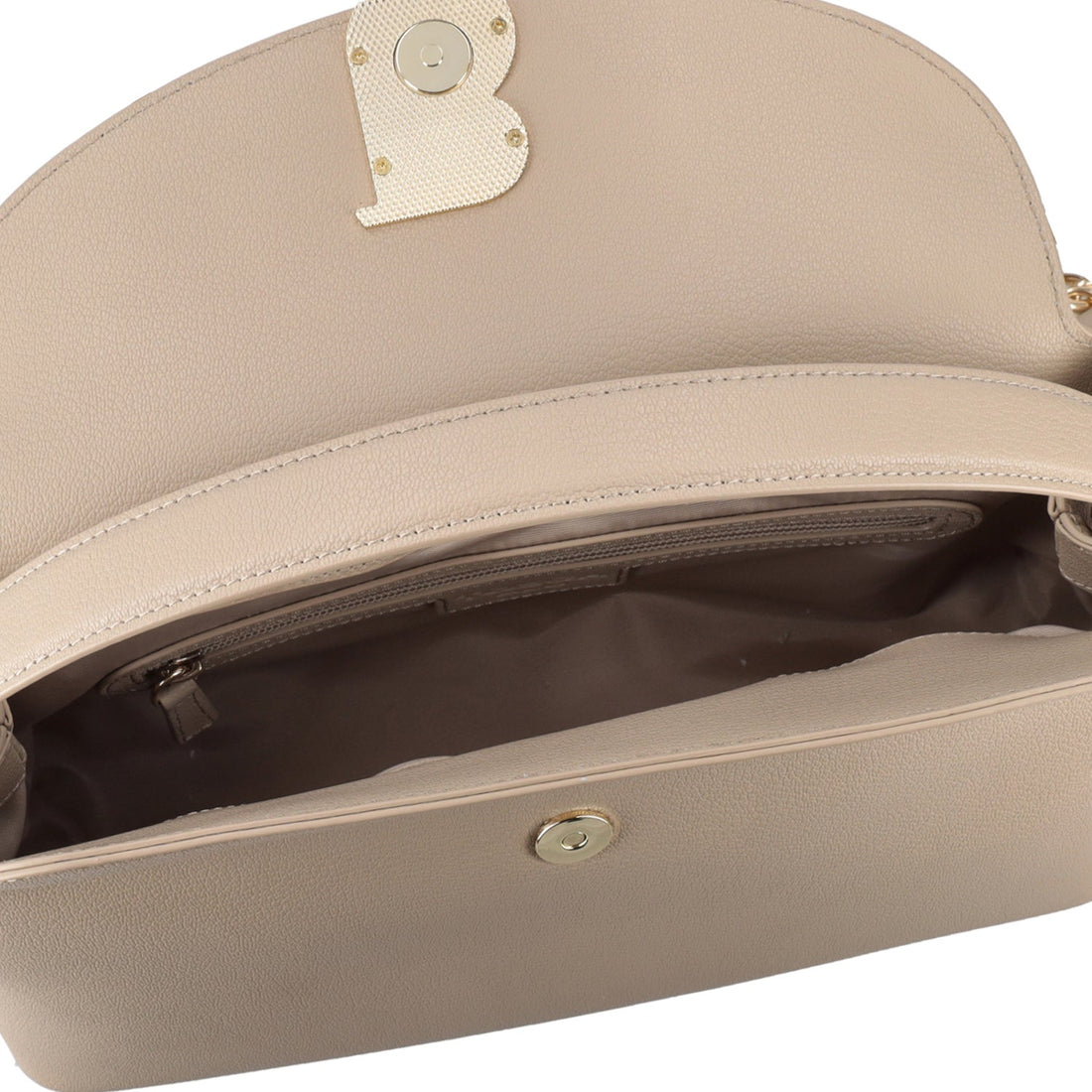 BEIGE MEGEVE HANDBAG WITH LOGO