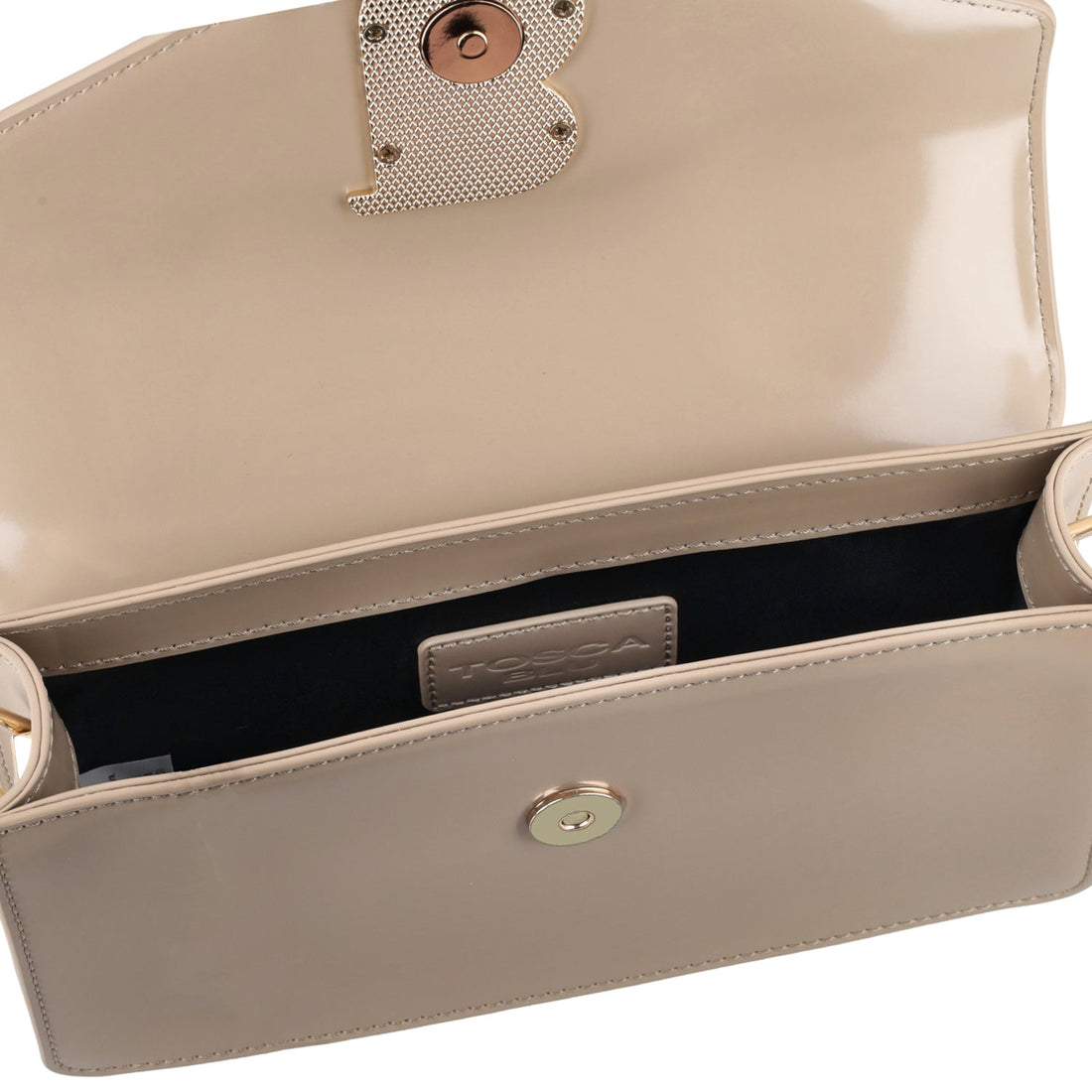 BEIGE NEW YORK CLUTCH WITH SHOULDER STRAP