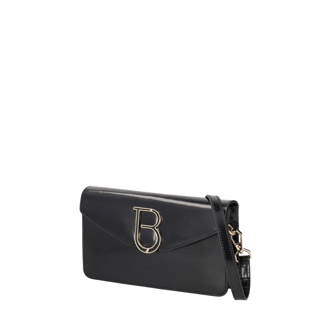 BLACK NEW YORK CLUTCH WITH SHOULDER STRAP