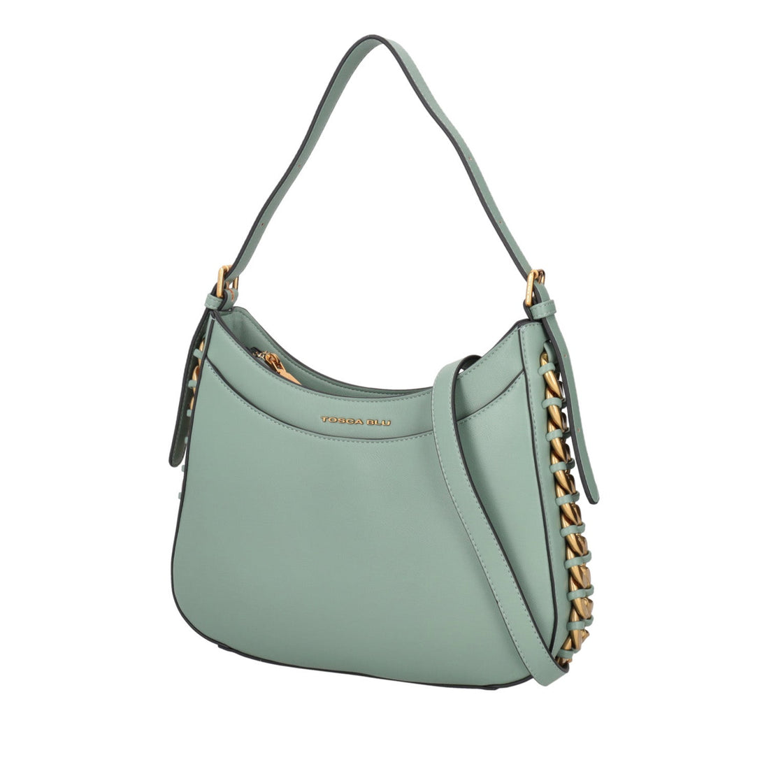 LIGHT GREEN KATE HOBO BAG WITH CHAIN