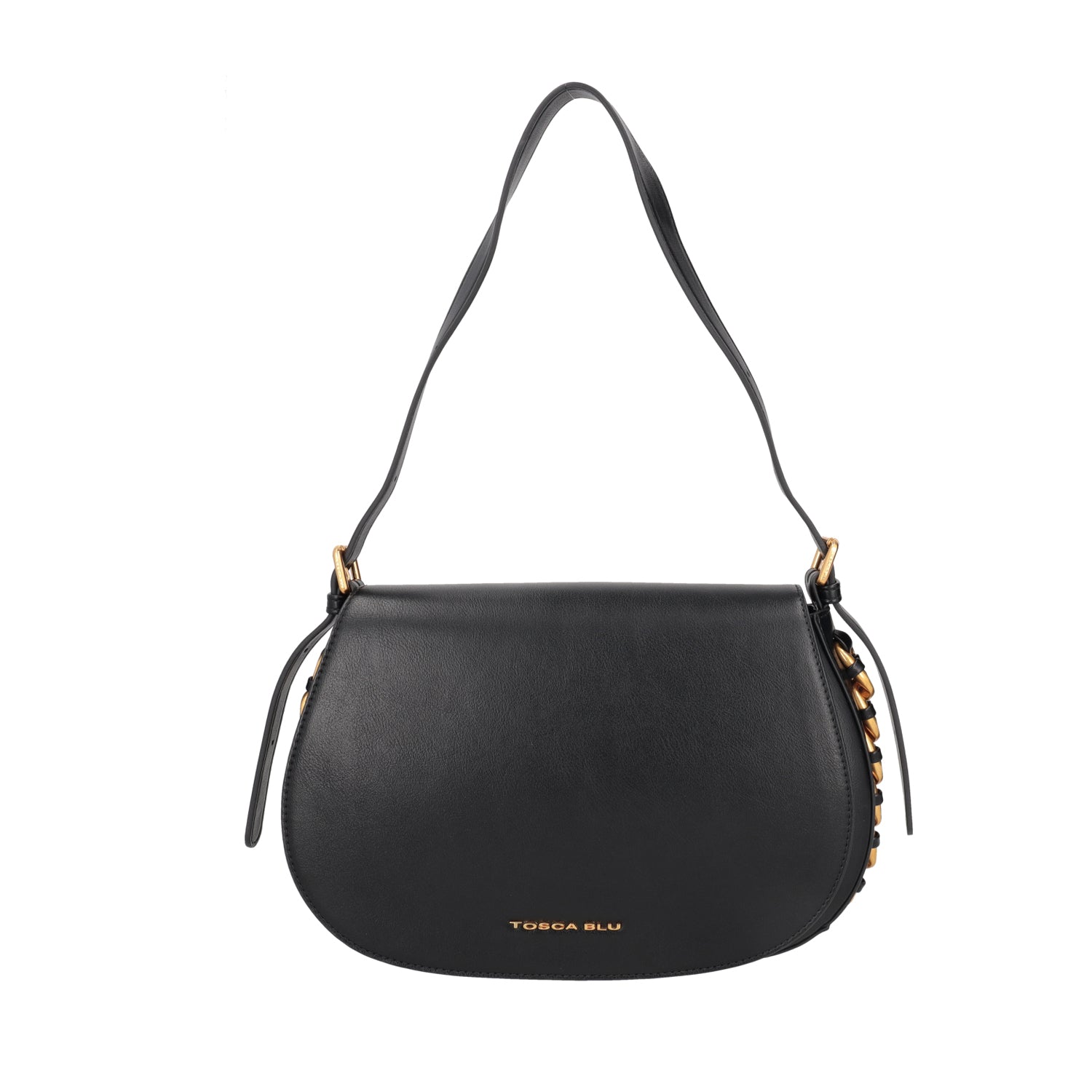 BLACK KATE CROSSBODY BAG WITH FLAP