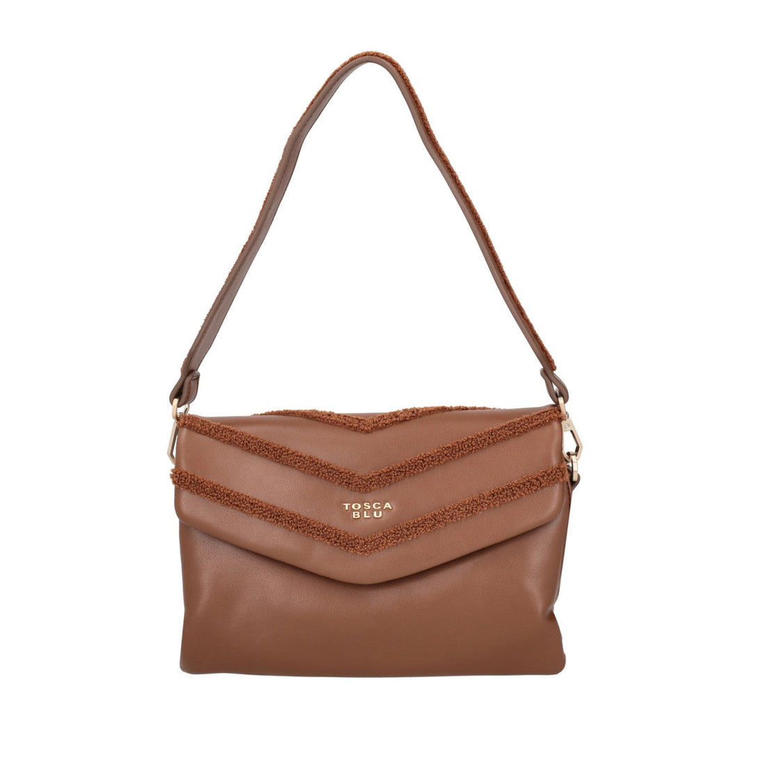 BROWN LOUISE CROSSBODY BAG WITH FLAP