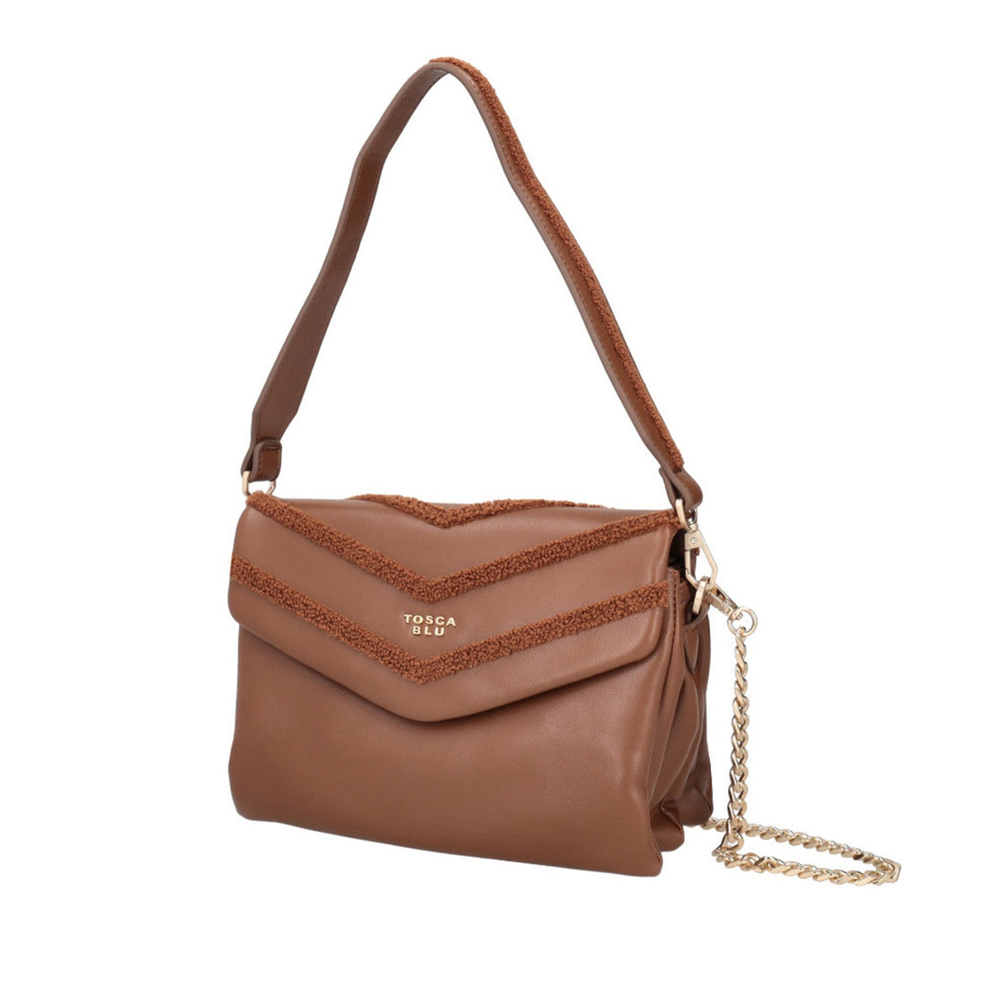 BROWN LOUISE CROSSBODY BAG WITH FLAP