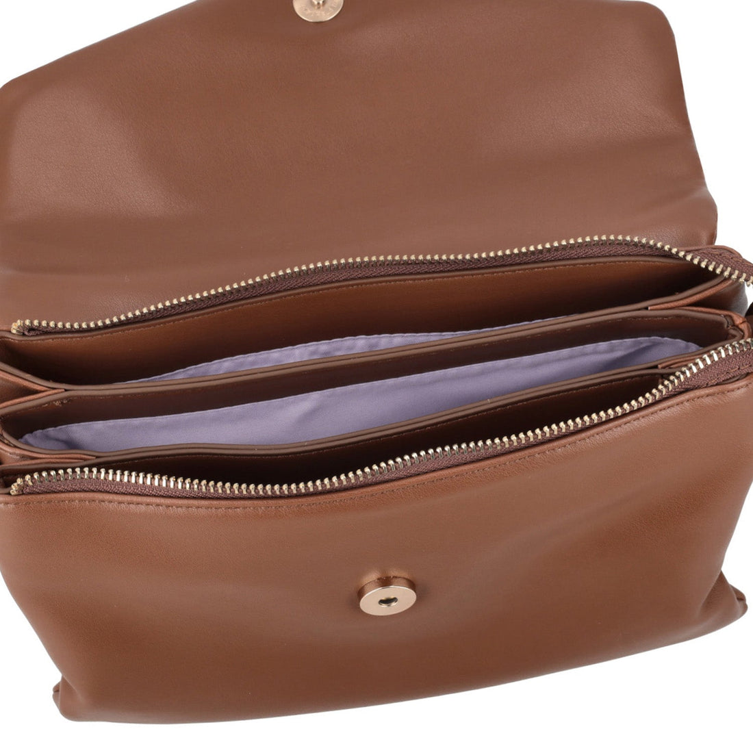 BROWN LOUISE CROSSBODY BAG WITH FLAP