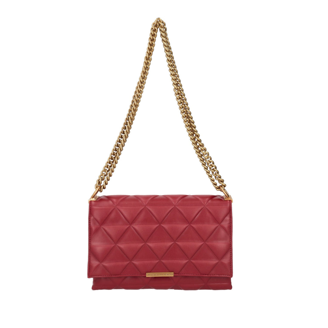 DARK RED ADELE SHOULDER BAG WITH CHAIN