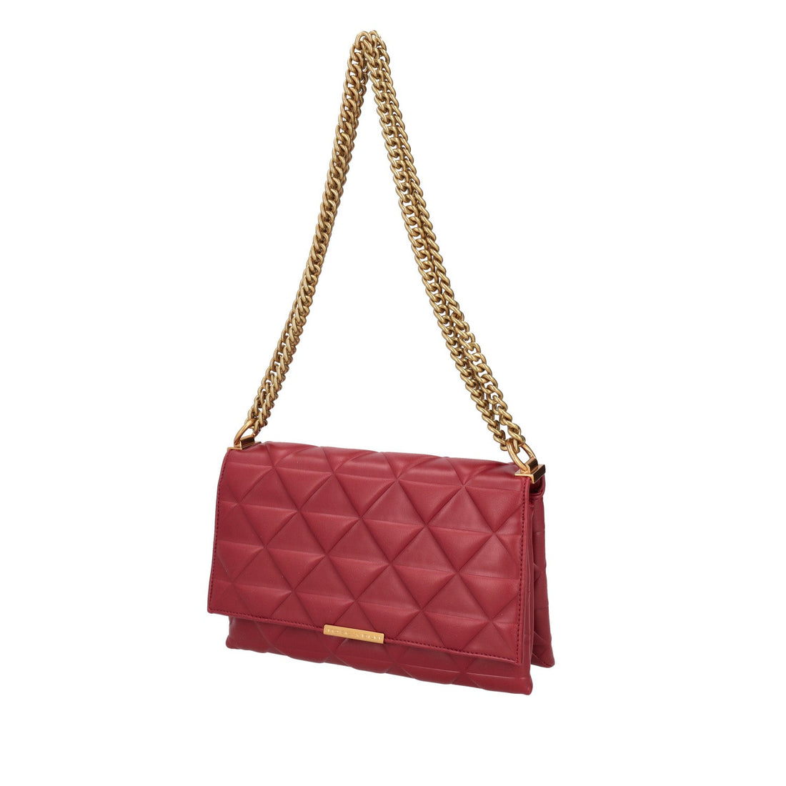 DARK RED ADELE SHOULDER BAG WITH CHAIN