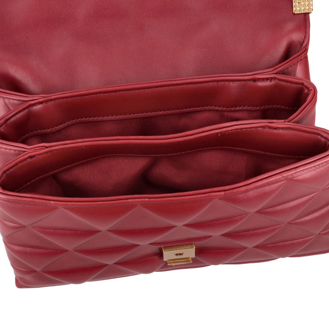 BORSA A SPALLA ADELE CON CATENA COLORE ROSSO SCURO