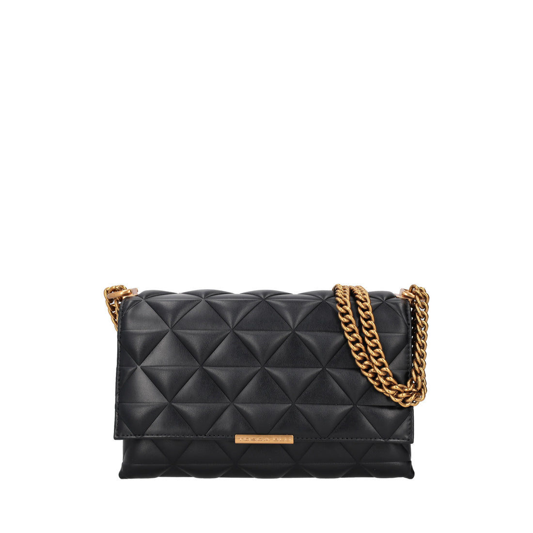 BLACK ADELE SHOULDER BAG WITH CHAIN