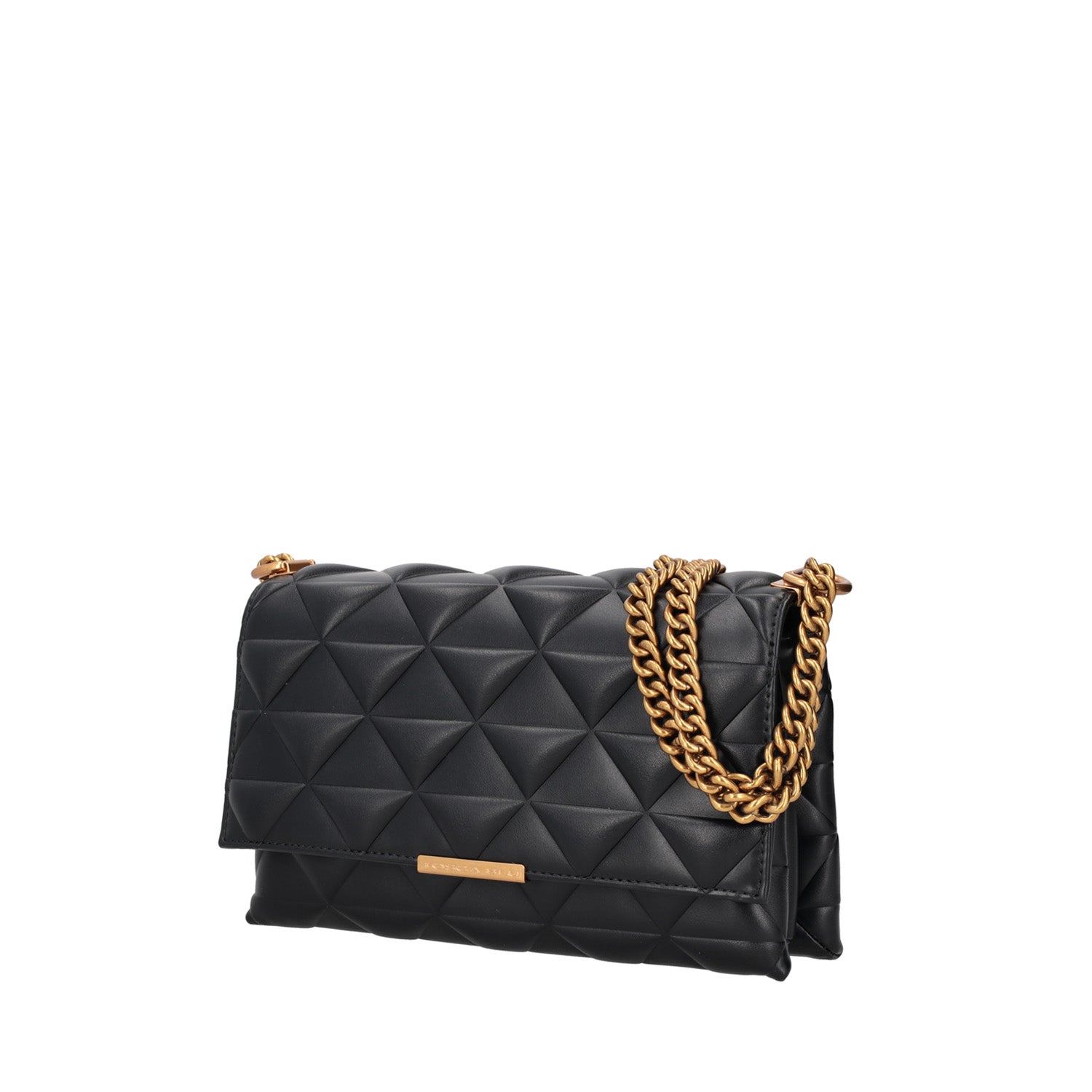 BLACK ADELE SHOULDER BAG WITH CHAIN