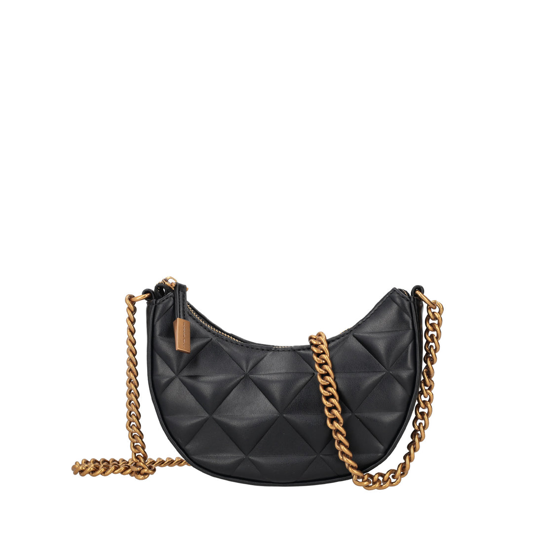 BLACK ADELE HALF MOON CROSSBODY BAG