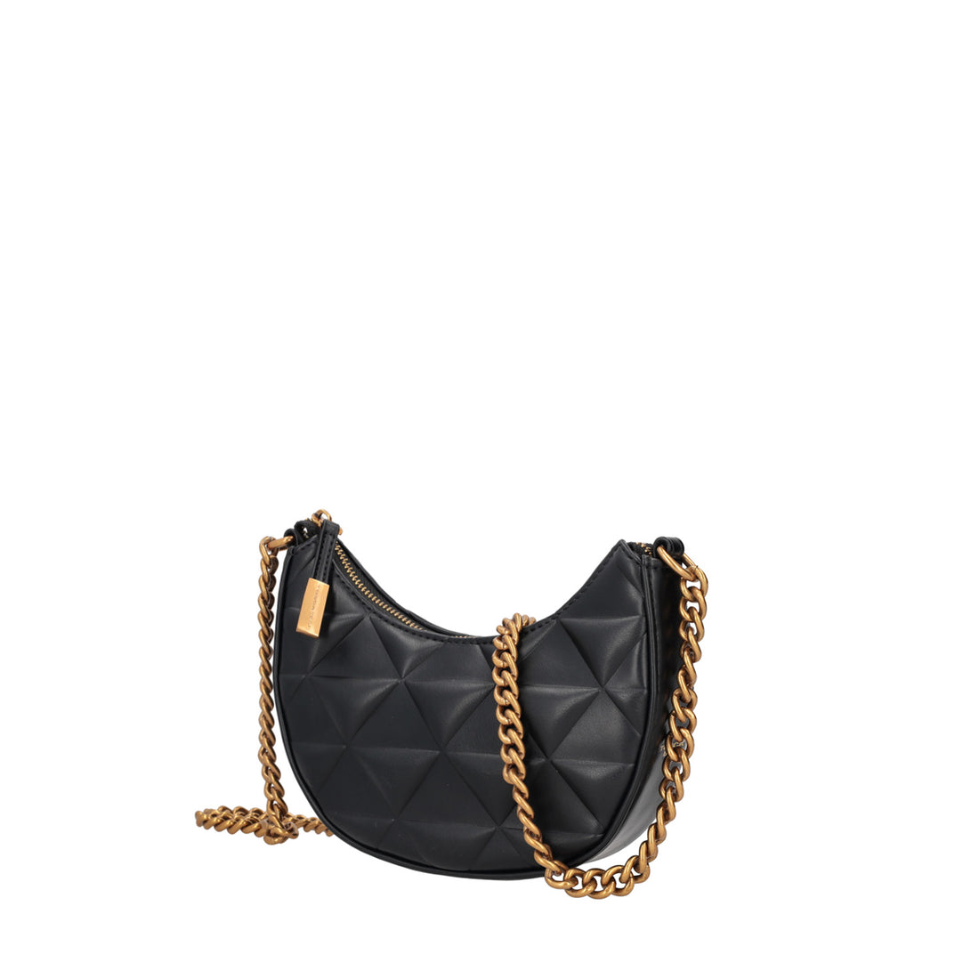 BLACK ADELE HALF MOON CROSSBODY BAG