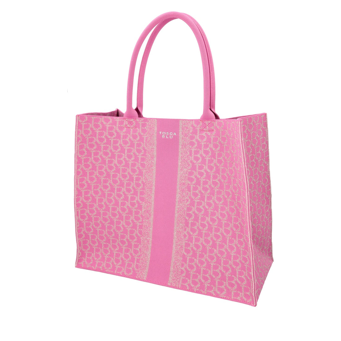 PINK LARGE SAINT TROPEZ LOGO SHOPPING BAG