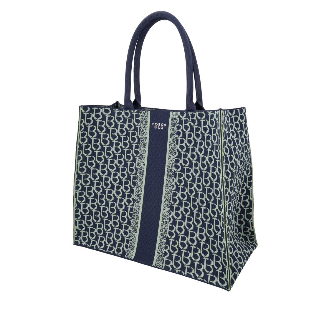 BLUE LARGE SAINT TROPEZ LOGO SHOPPING BAG