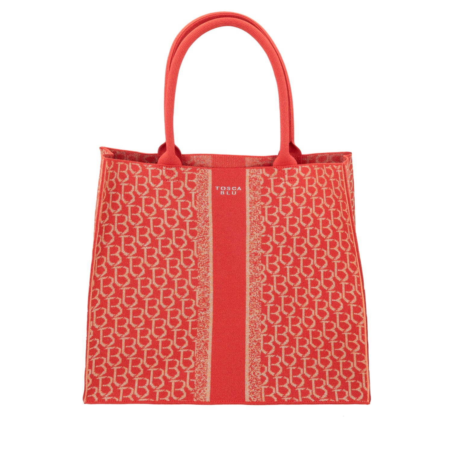 CORAL LARGE SAINT TROPEZ LOGO SHOPPING BAG