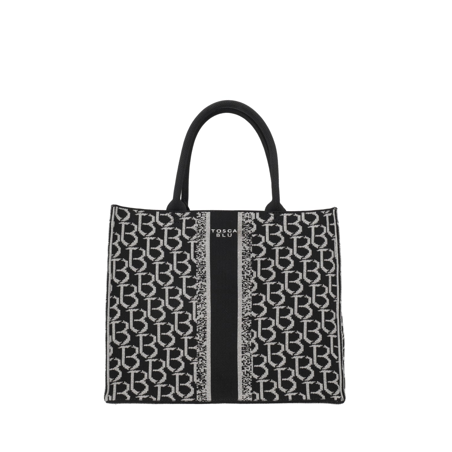 BLACK SAINT TROPEZ LOGO SHOPPING BAG