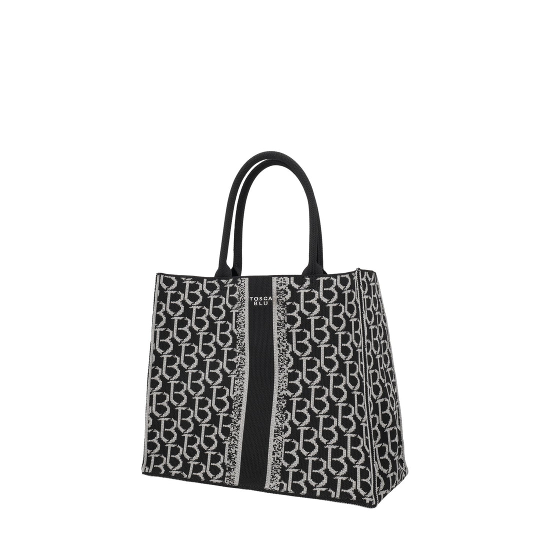 BLACK SAINT TROPEZ LOGO SHOPPING BAG