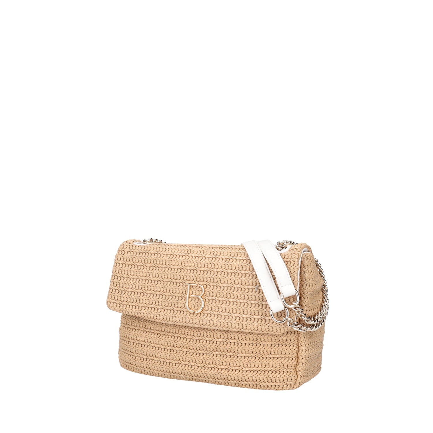 BEIGE MYKONOS SHOULDER BAG WITH FLAP