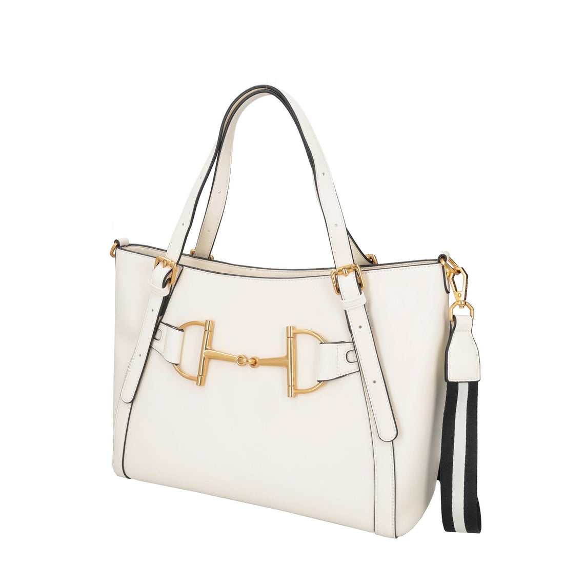 IVORY POSITANO SHOPPING BAG WITH BRACKET ACCESSORY