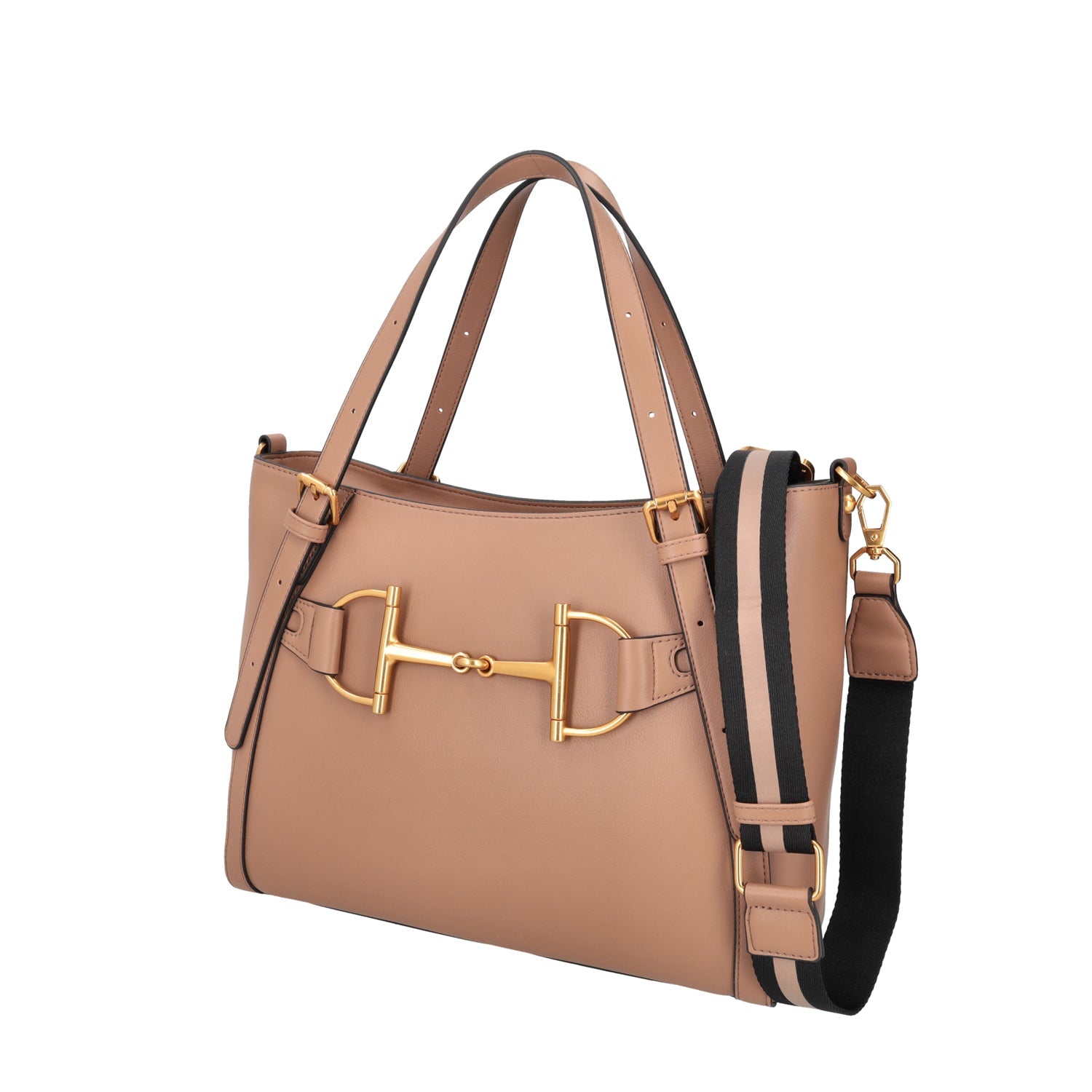 TAN POSITANO SHOPPING BAG WITH BRACKET ACCESSORY