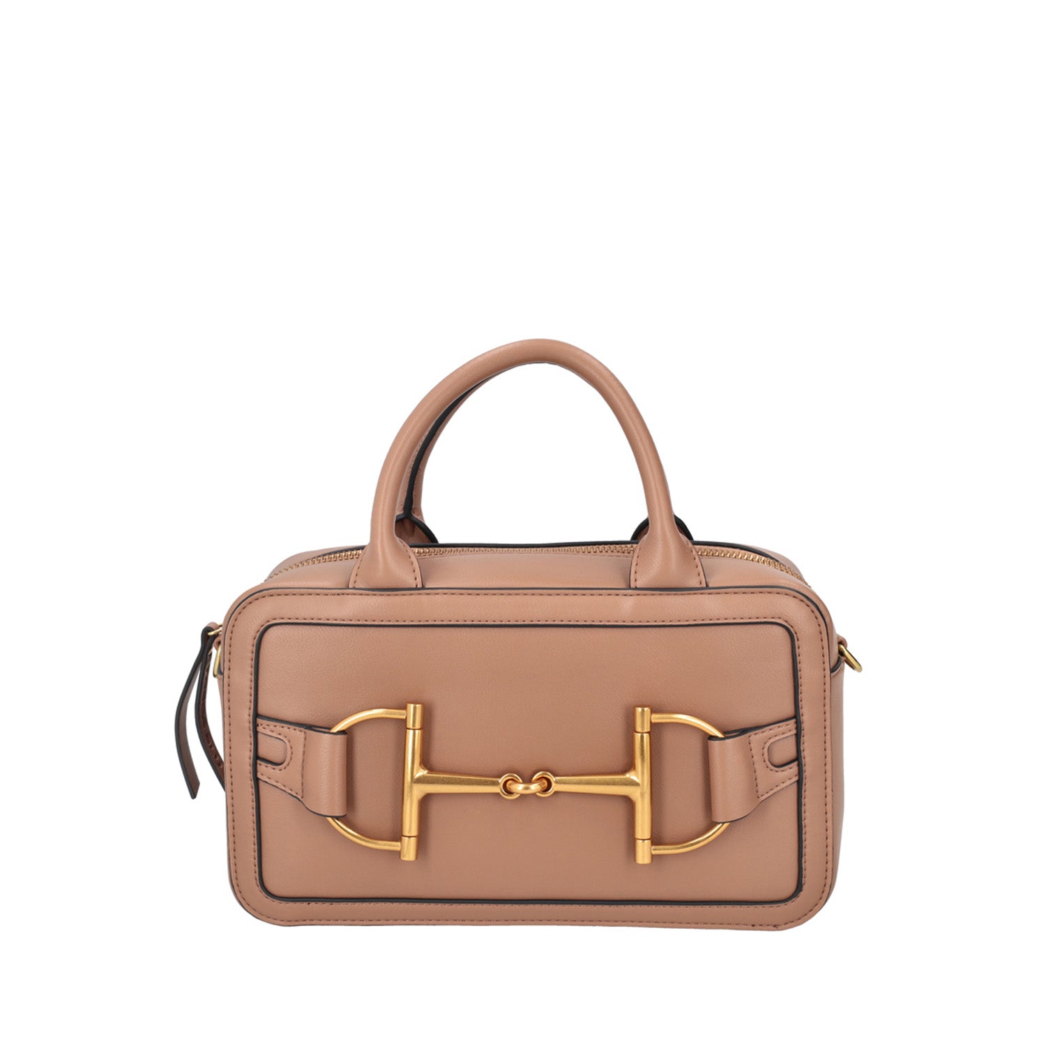 TAN POSITANO HAND BAG WITH BRACKET ACCESSORY