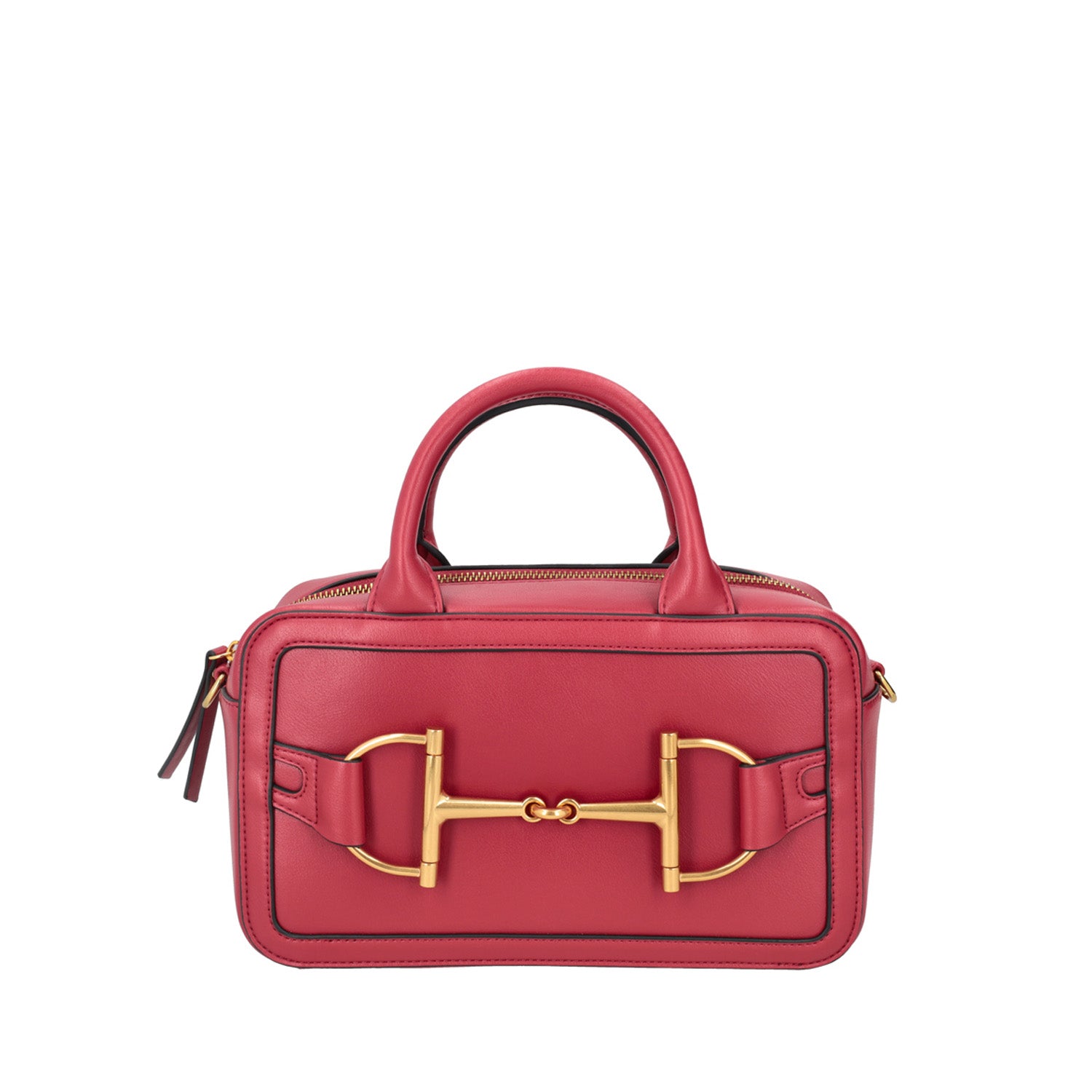 DARK RED POSITANO HAND BAG WITH BRACKET ACCESSORY