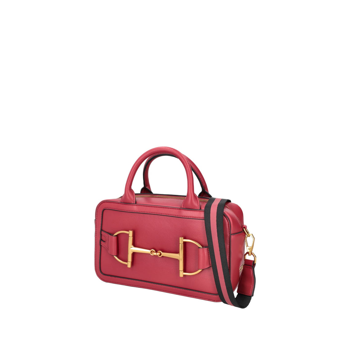 DARK RED POSITANO HAND BAG WITH BRACKET ACCESSORY