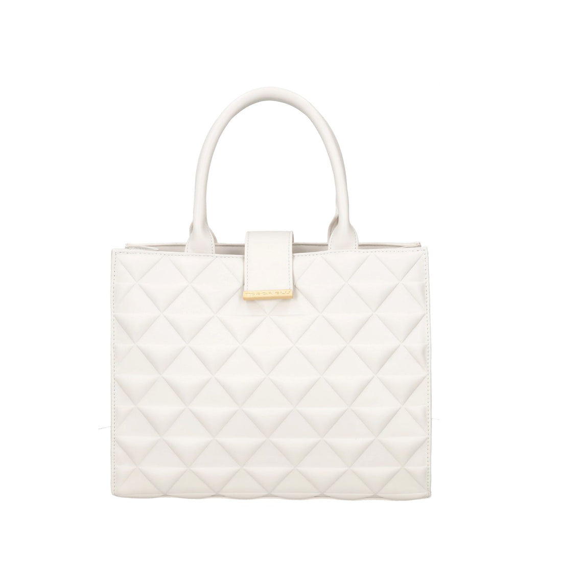 WHITE ADELE SHOPPING BAG WITH SHOULDER STRAP