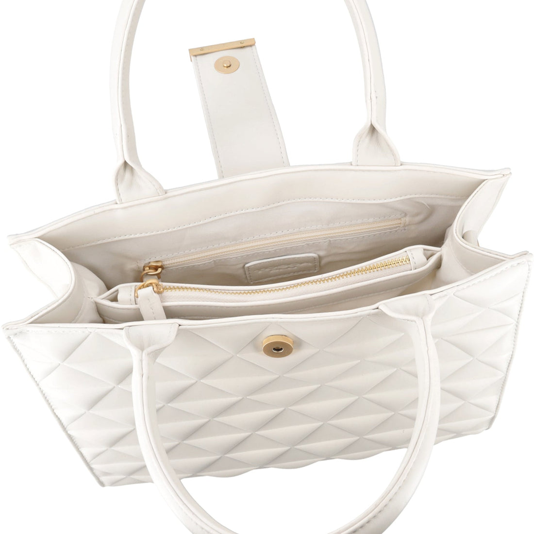 WHITE ADELE SHOPPING BAG WITH SHOULDER STRAP