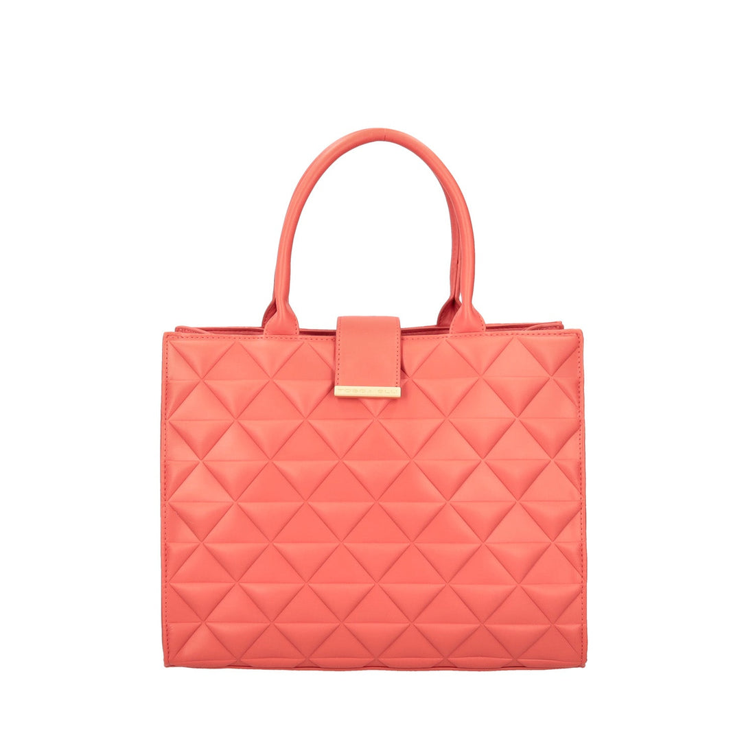 Shopping bag Adele con tracolla colore corallo