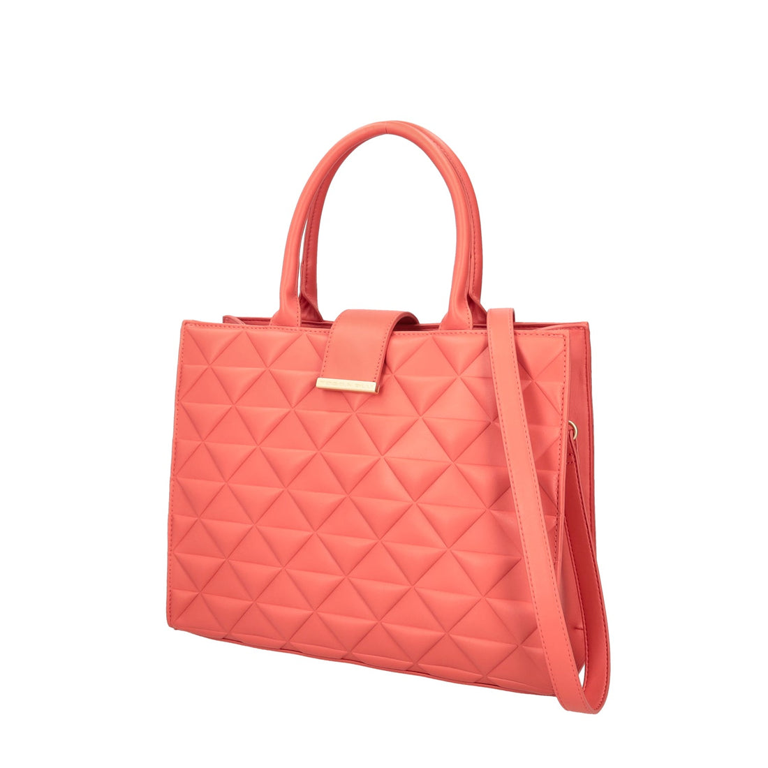 Shopping bag Adele con tracolla colore corallo