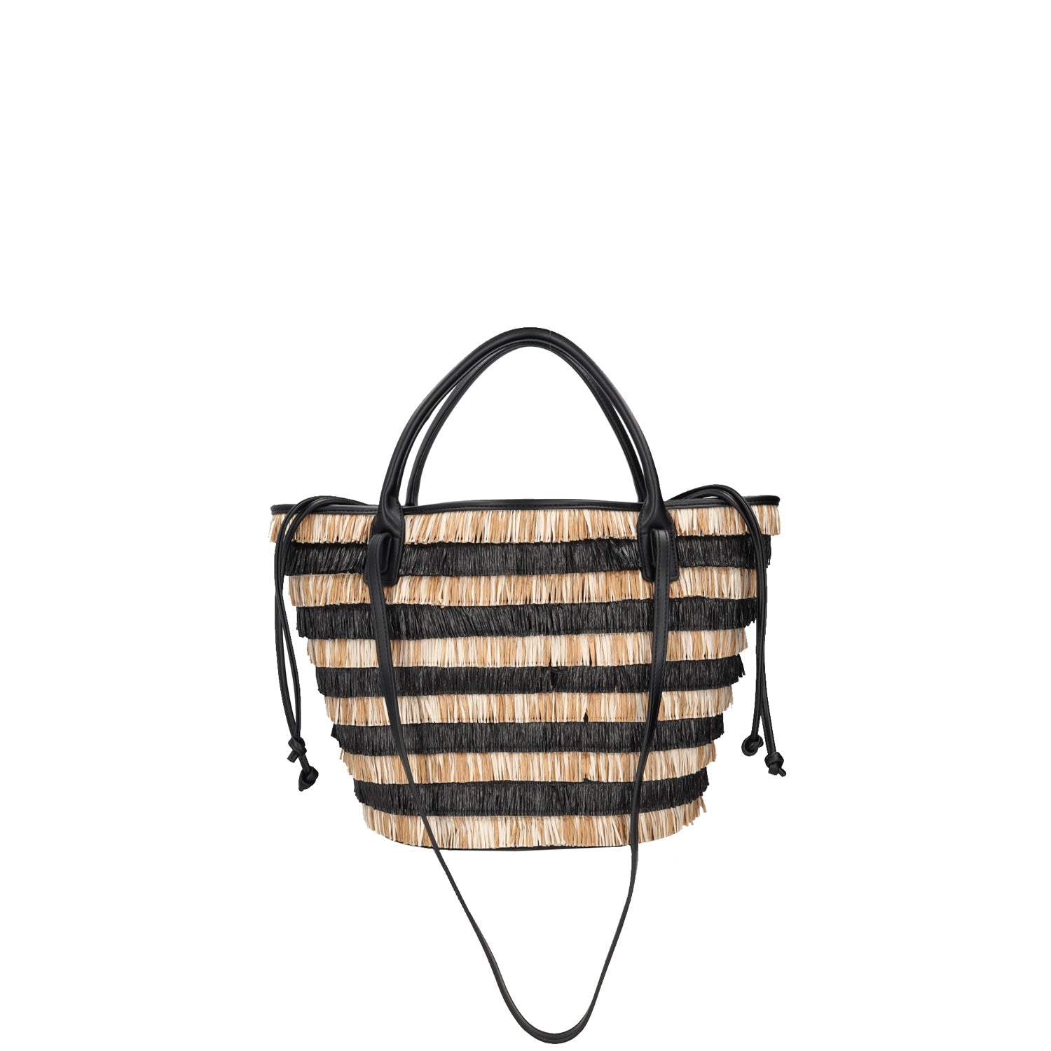 BLACK TROPEA RAFFIA BASKET