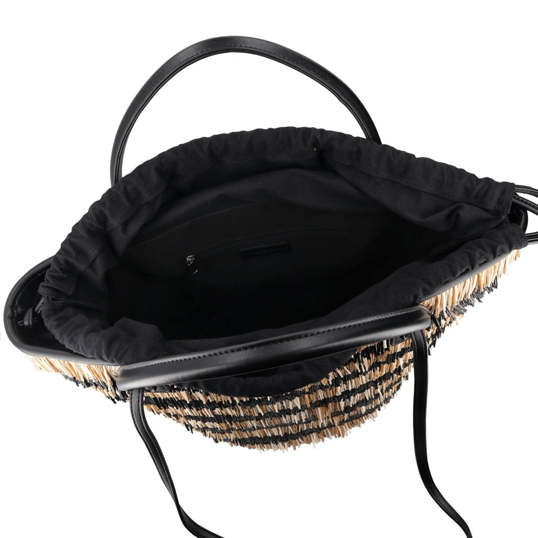 BLACK TROPEA RAFFIA BASKET