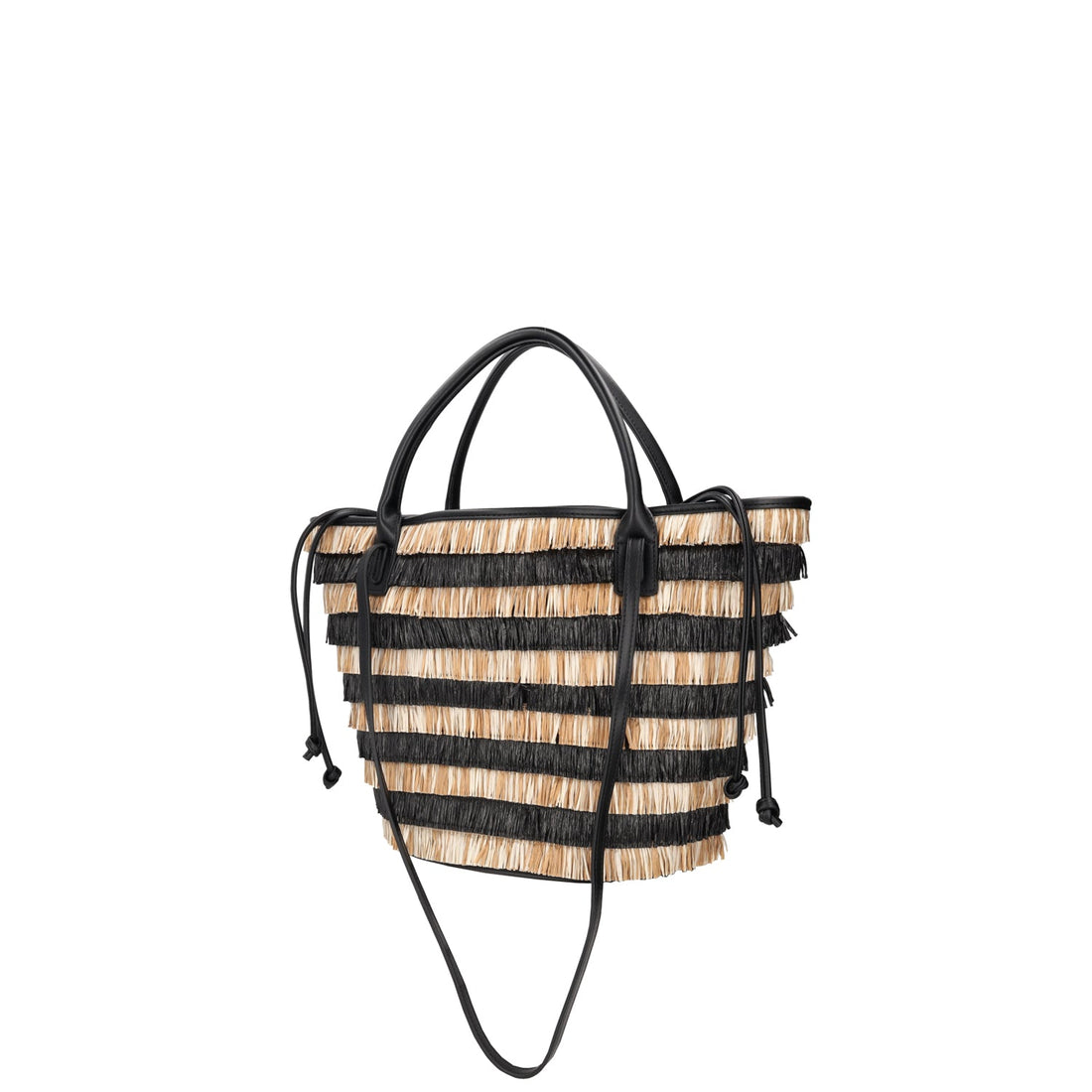 BLACK TROPEA RAFFIA BASKET