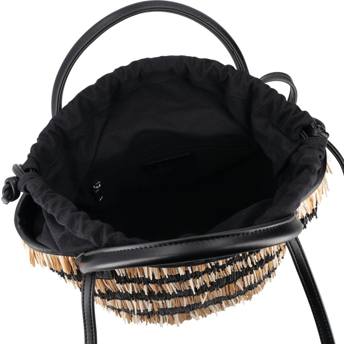 BLACK SMALL TROPEA RAFFIA BASKET