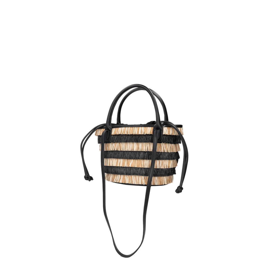 BLACK SMALL TROPEA RAFFIA BASKET