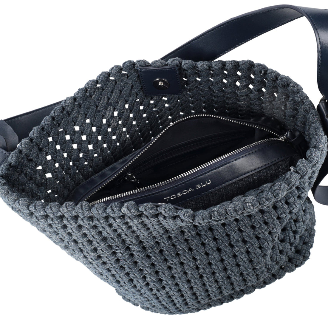 BLUE JEANS WOVEN BAG WITH INTERNAL POUCH