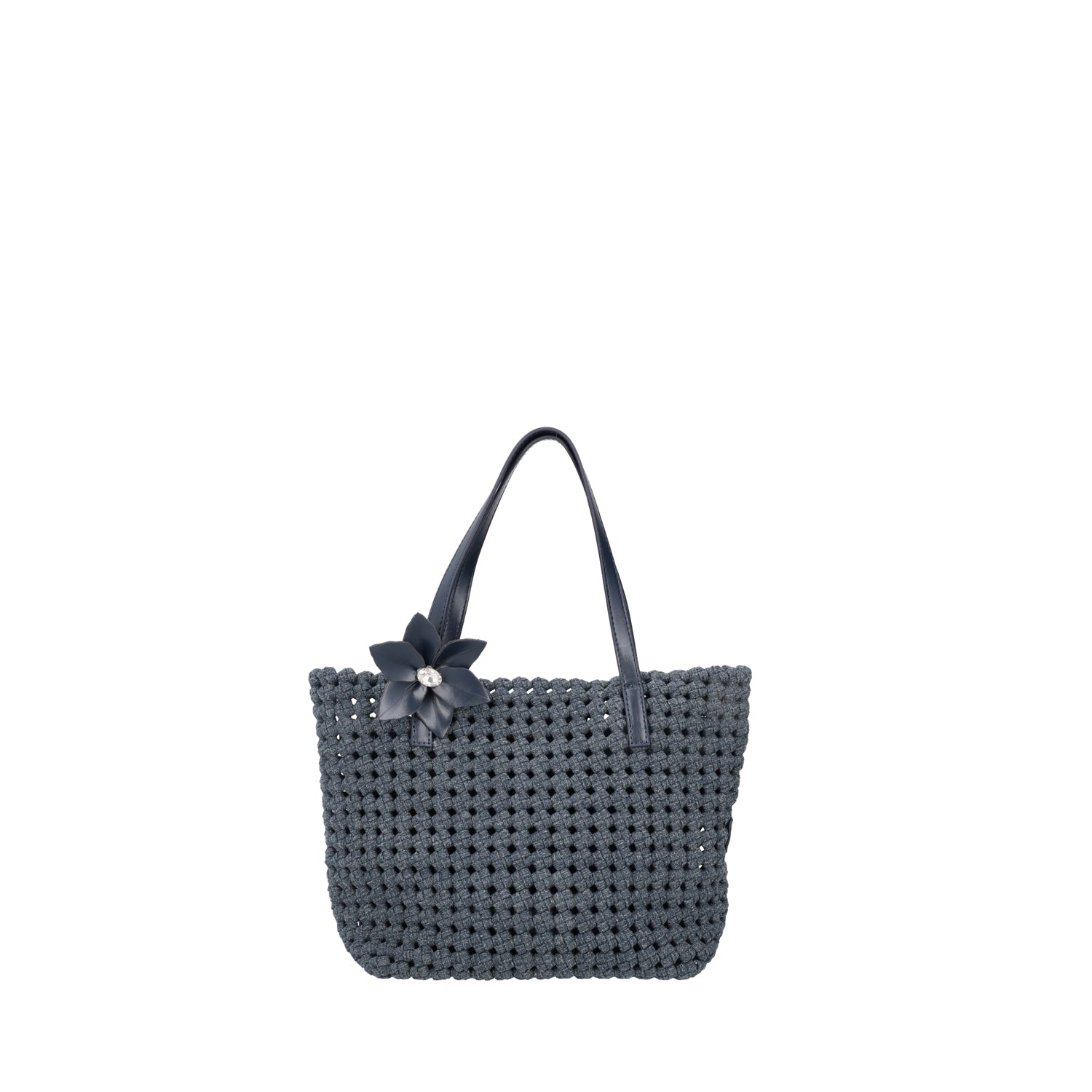 BLUE JEANS WOVEN HANDBAG WITH INTERNAL POUCH