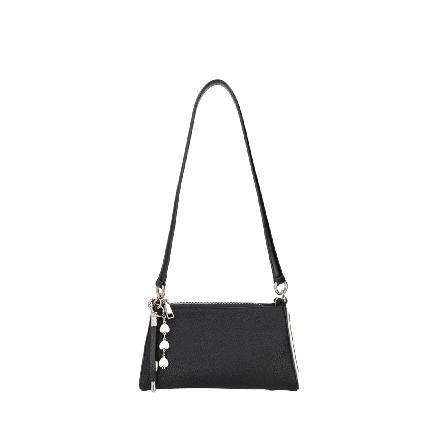 BLACK LOVE SHOULDER BAG WITH HEART DETAILS