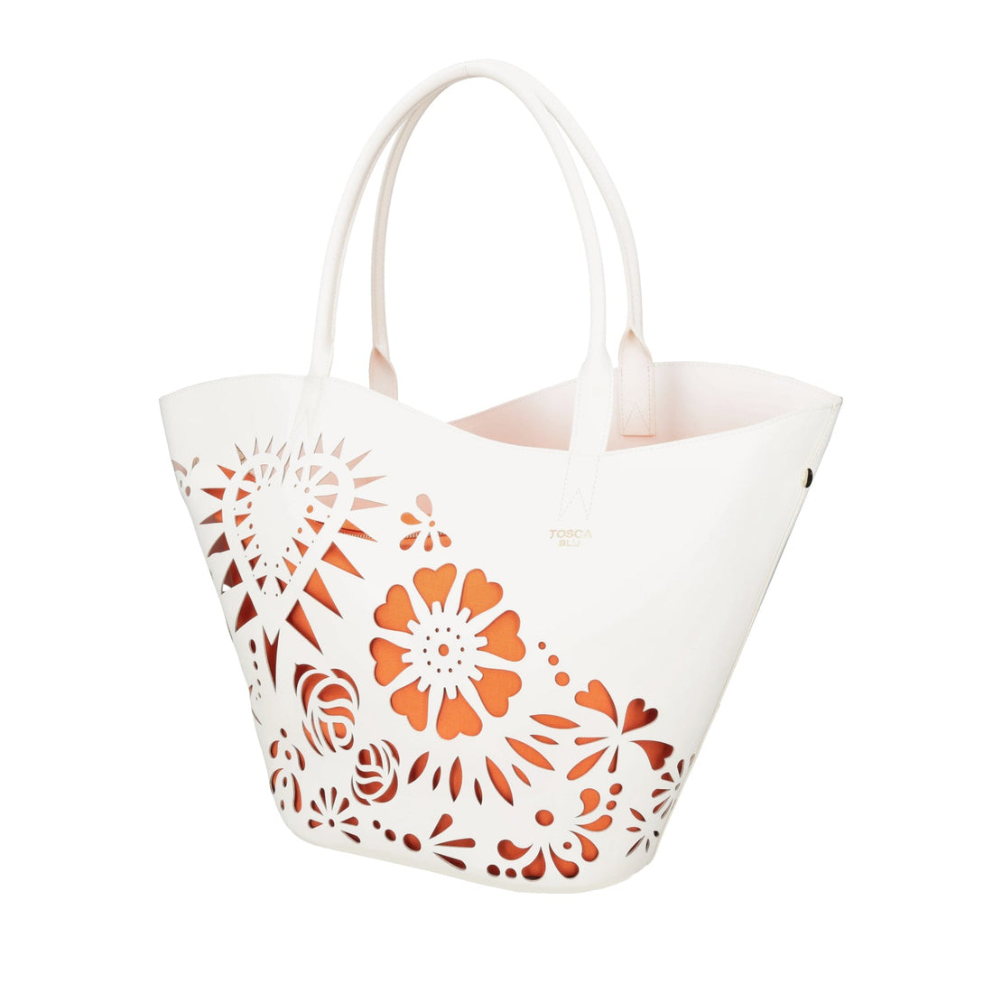 WHITE LASERED ISCHIA SHOPPING BAG