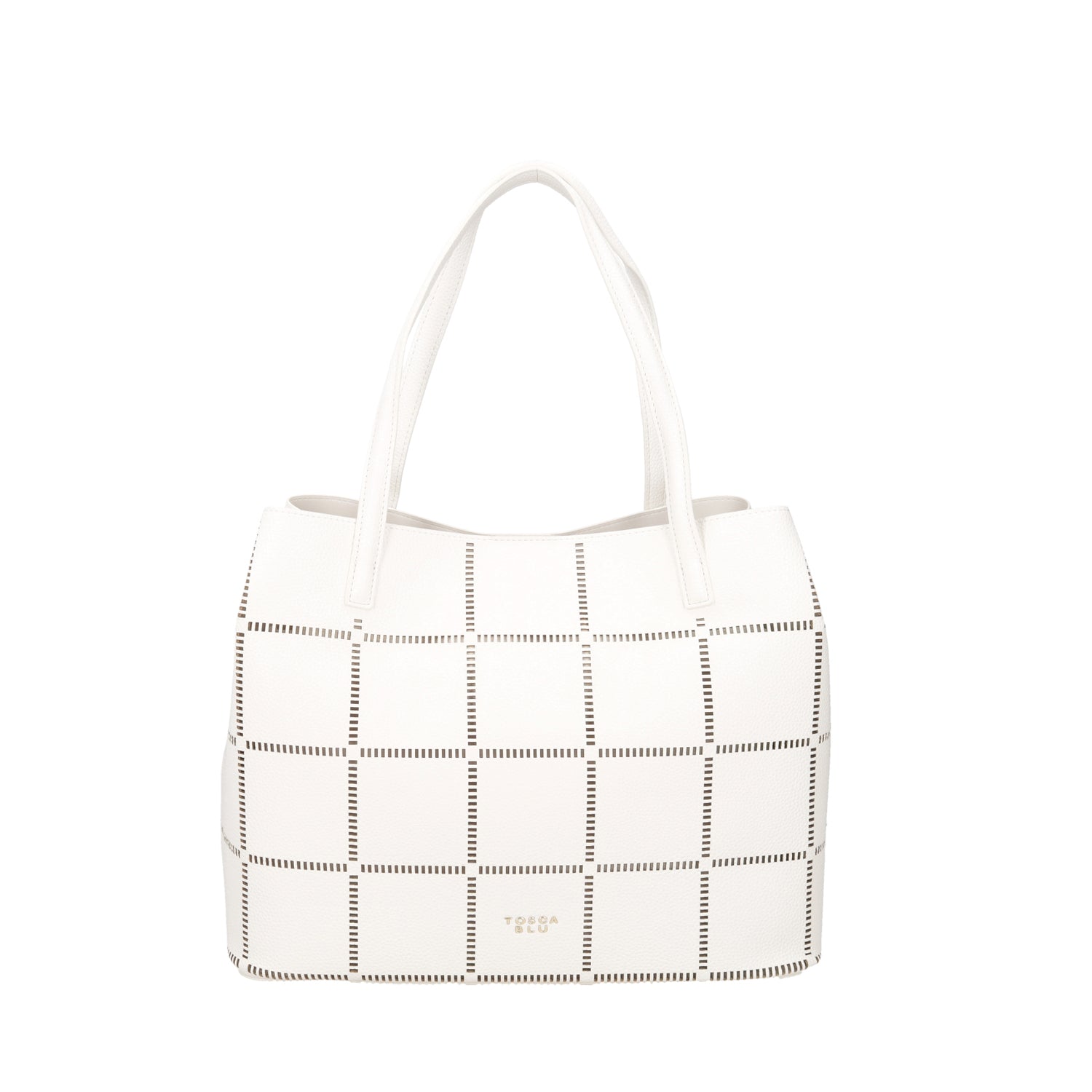 WHITE CAORLE SHOPPING BAG WITH SHOULDER STRAP