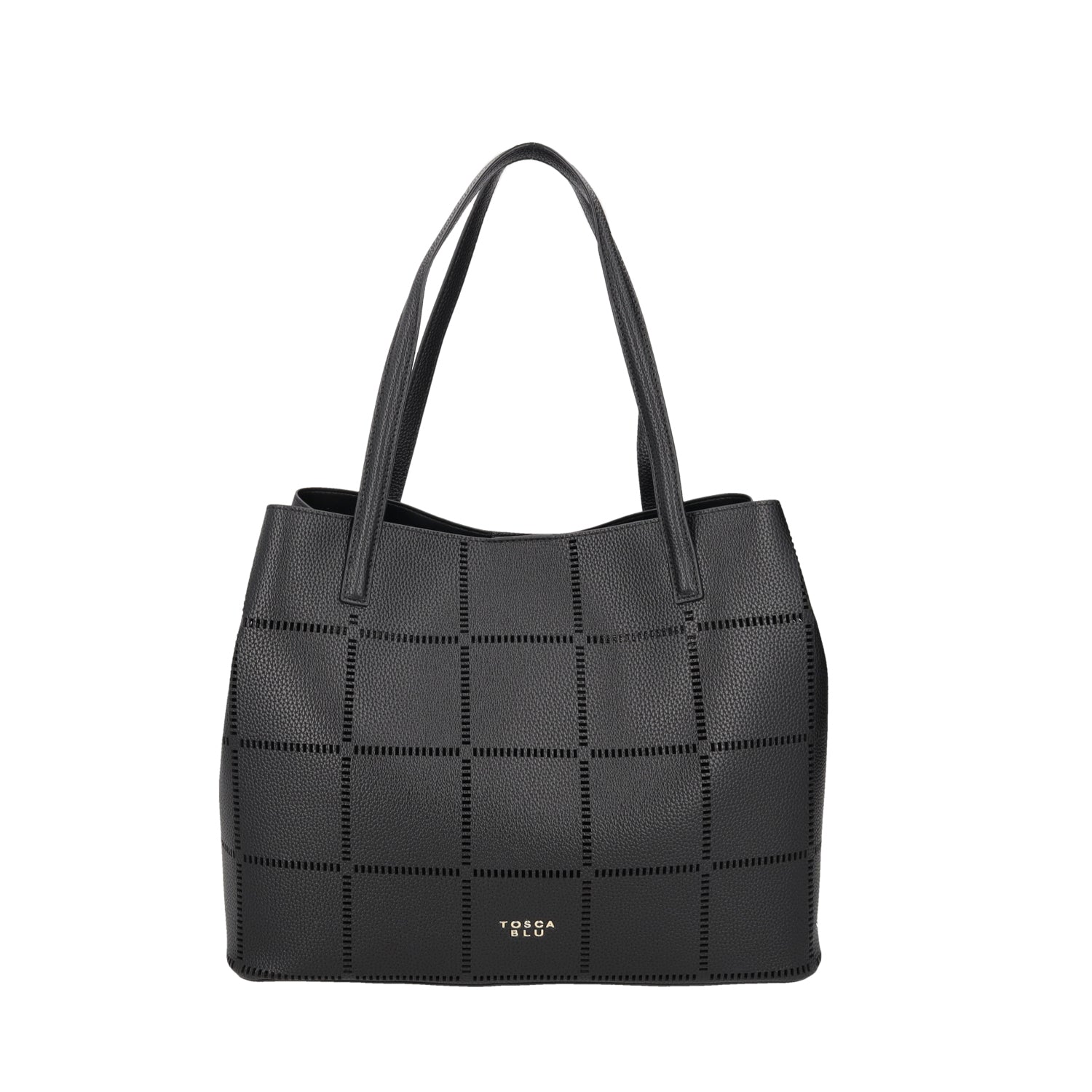 BLACK CAORLE SHOPPING BAG WITH SHOULDER STRAP