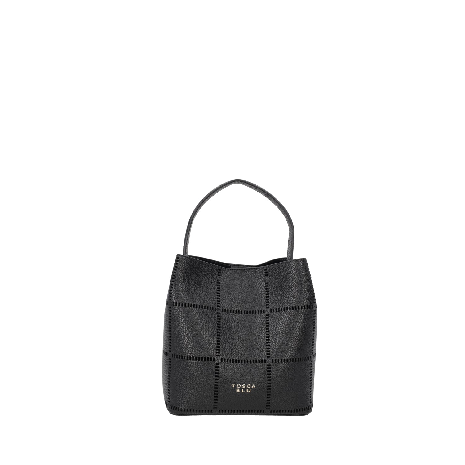 BLACK CAORLE BUCKET BAG WITH SHOULDER STRAP