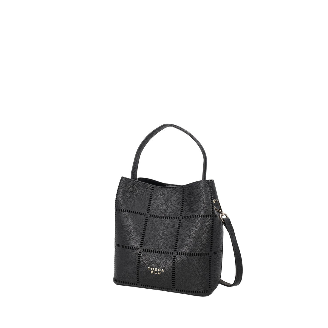 BLACK CAORLE BUCKET BAG WITH SHOULDER STRAP