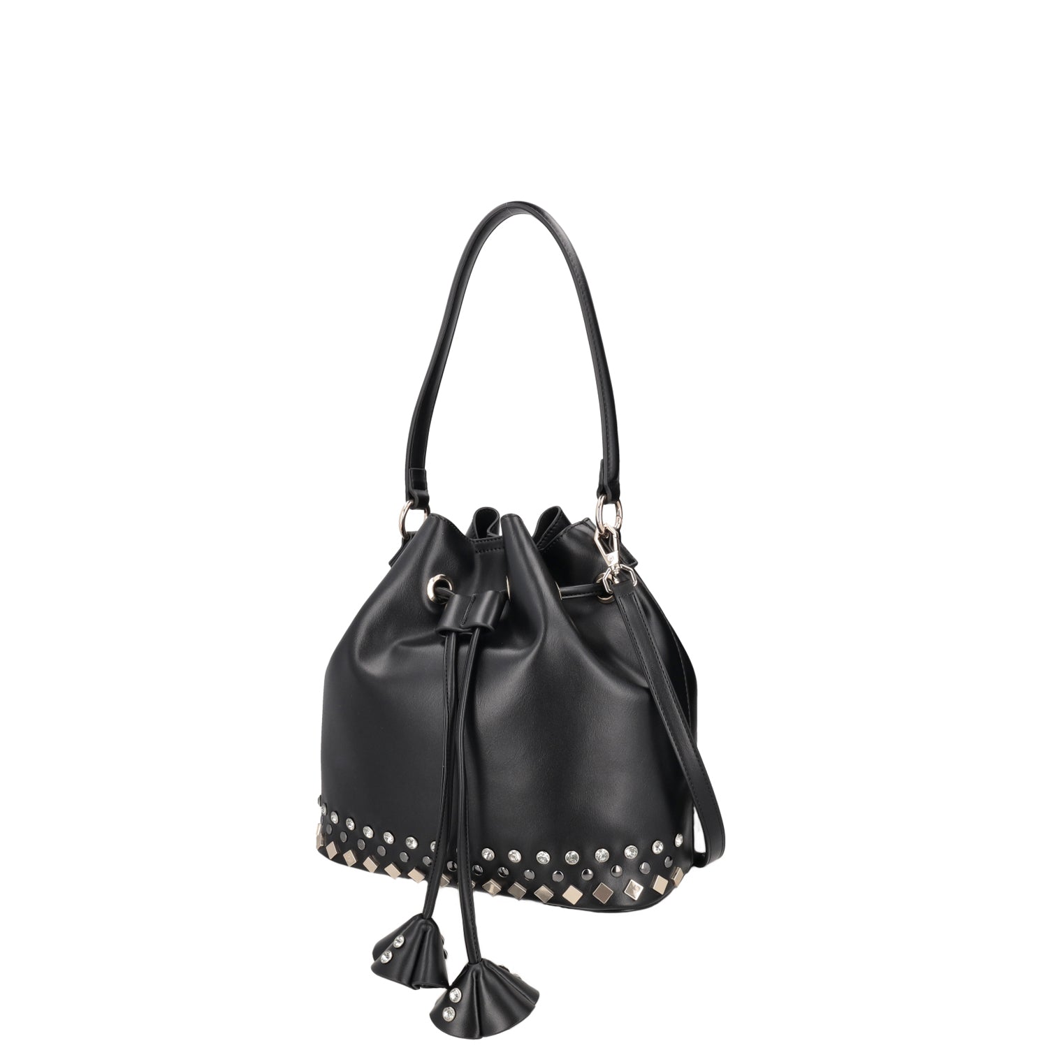 BLACK LARGE PALINURO BUCKET WITH STUDS