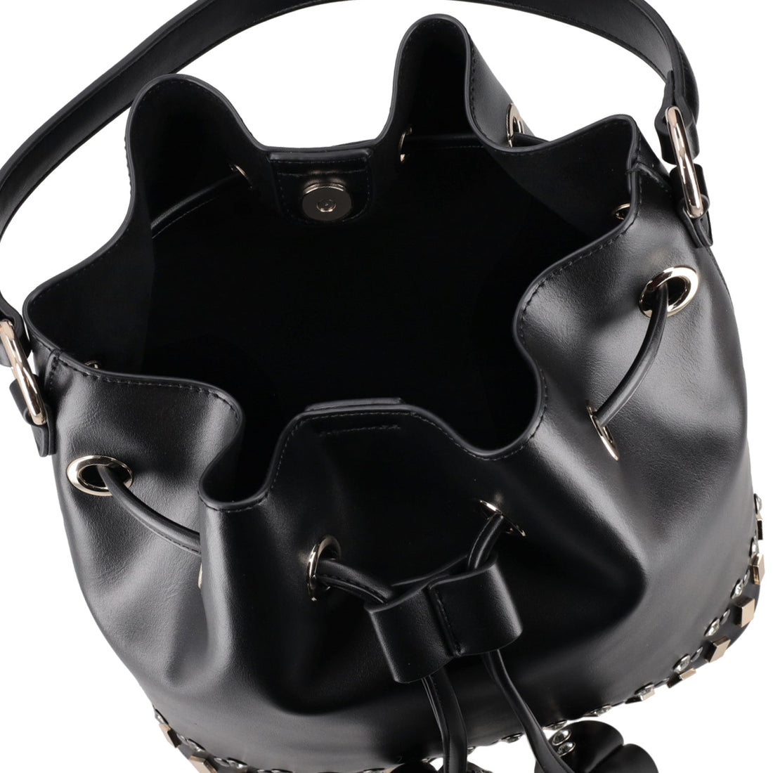 BLACK LARGE PALINURO BUCKET WITH STUDS