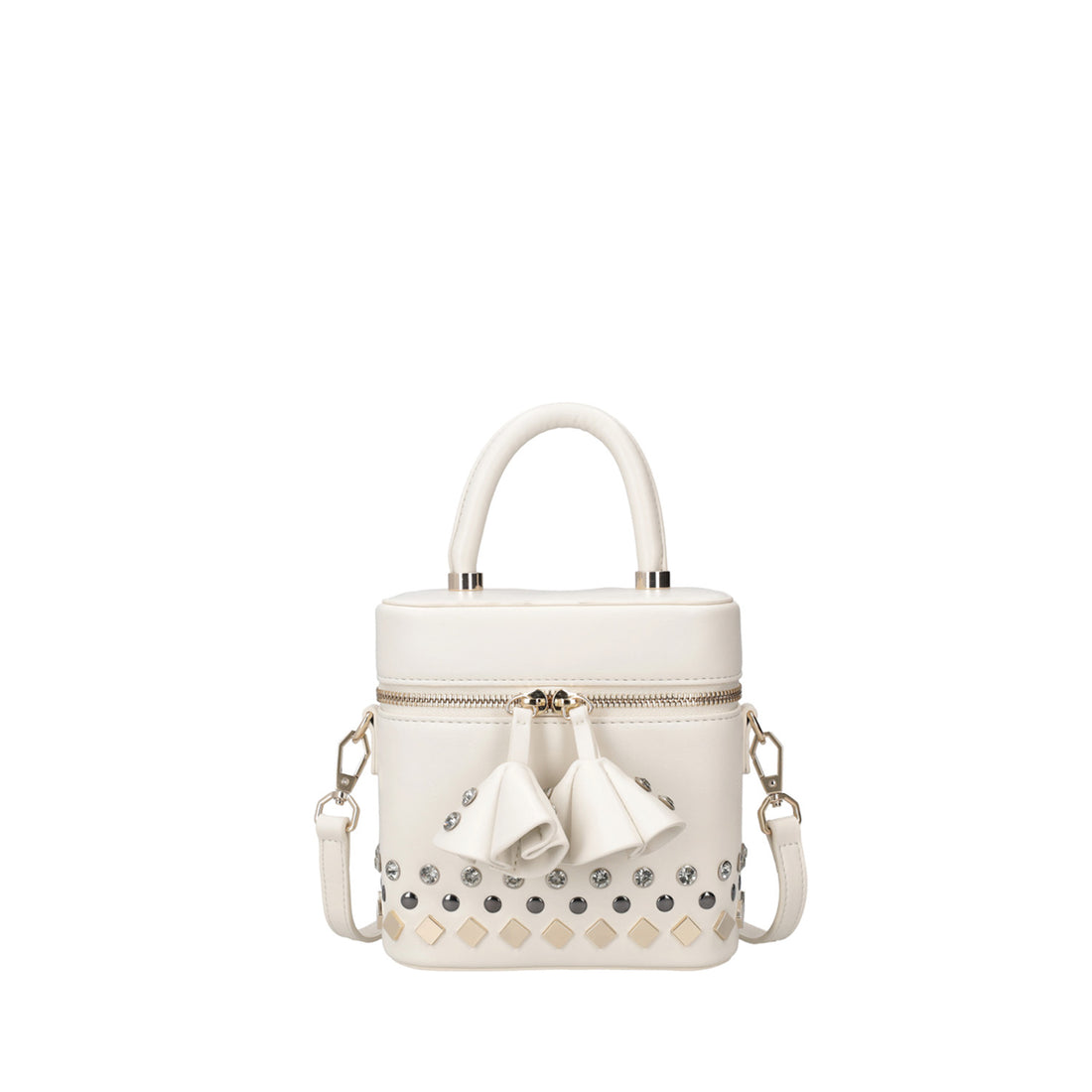 WHITE PALINURO BAG WITH STUDS