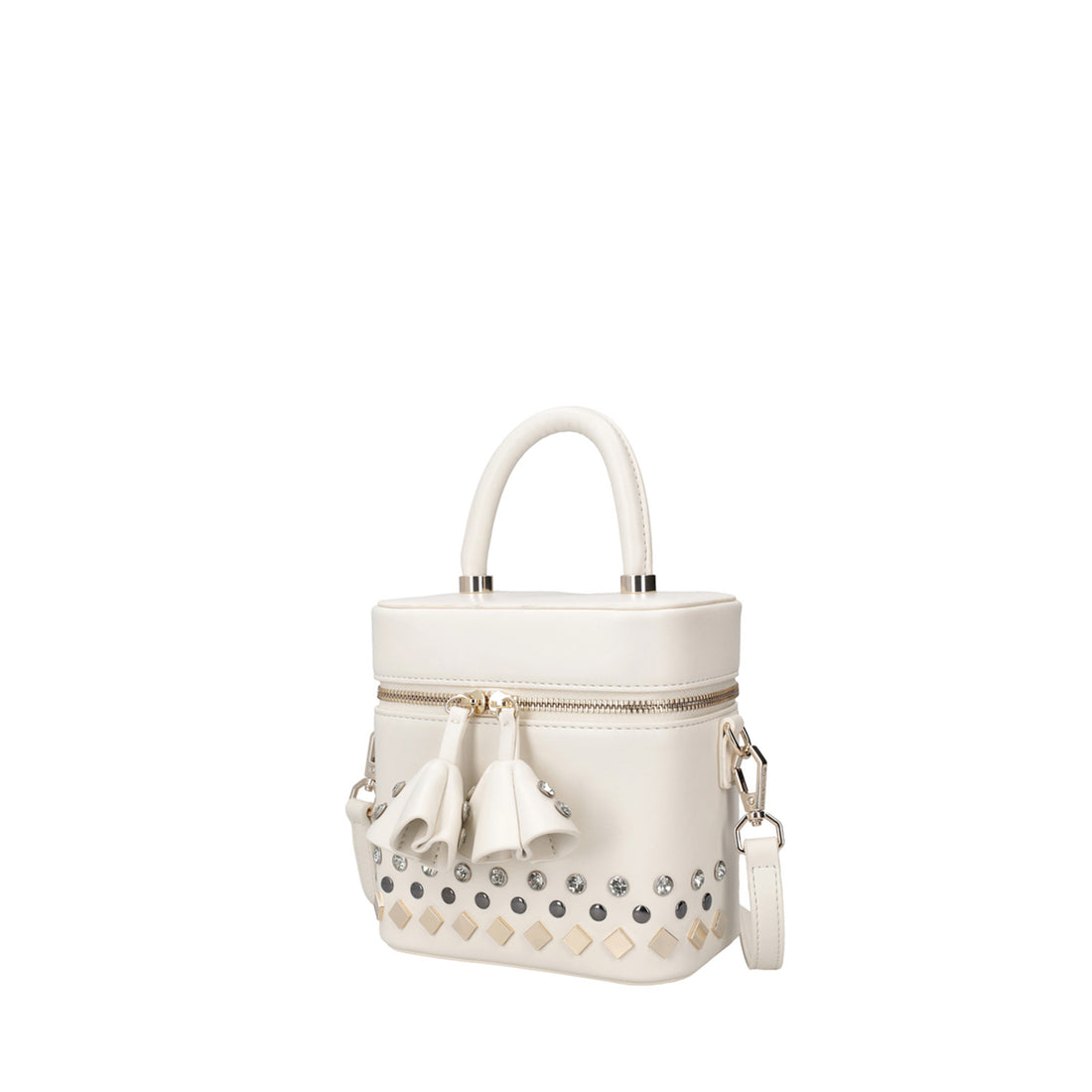 WHITE PALINURO BAG WITH STUDS