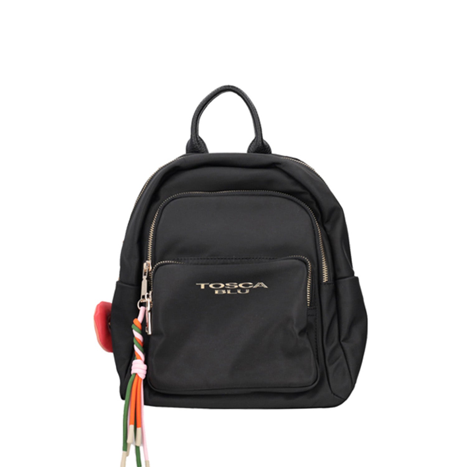 BLACK NYLON LIQUIRIZIA BACKPACK WITH CHARM