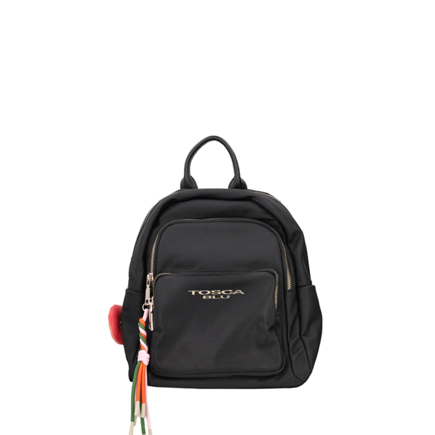 BLACK NYLON LIQUIRIZIA BACKPACK WITH CHARM