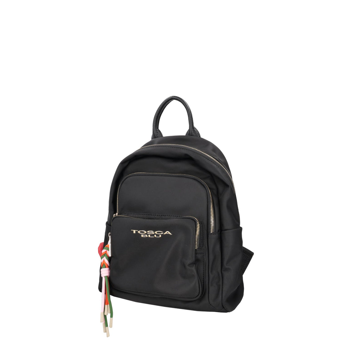 BLACK NYLON LIQUIRIZIA BACKPACK WITH CHARM